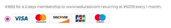 Seduced AI checkout line billing ¥1693 for a 2-day membership recurring at ¥5078 every month